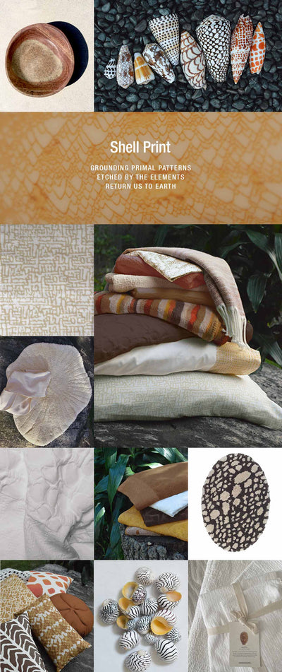 Affina Seaweaves Shell Print Collection of organic home products