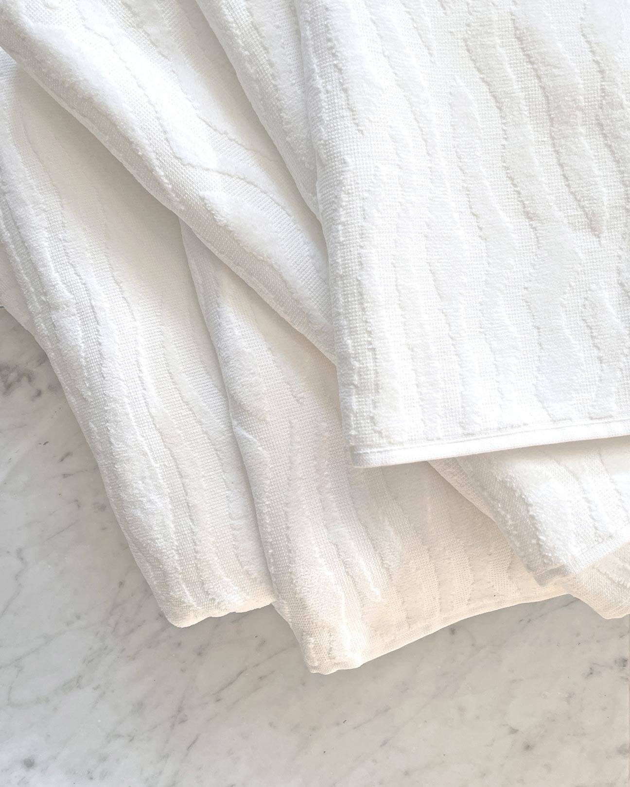 Sand Ripple White 3-Pc Organic Towel Set