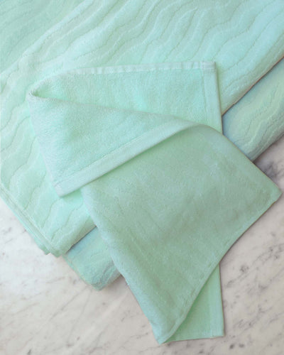 Affina Sand Ripple Aqua Organic Cotton Towels