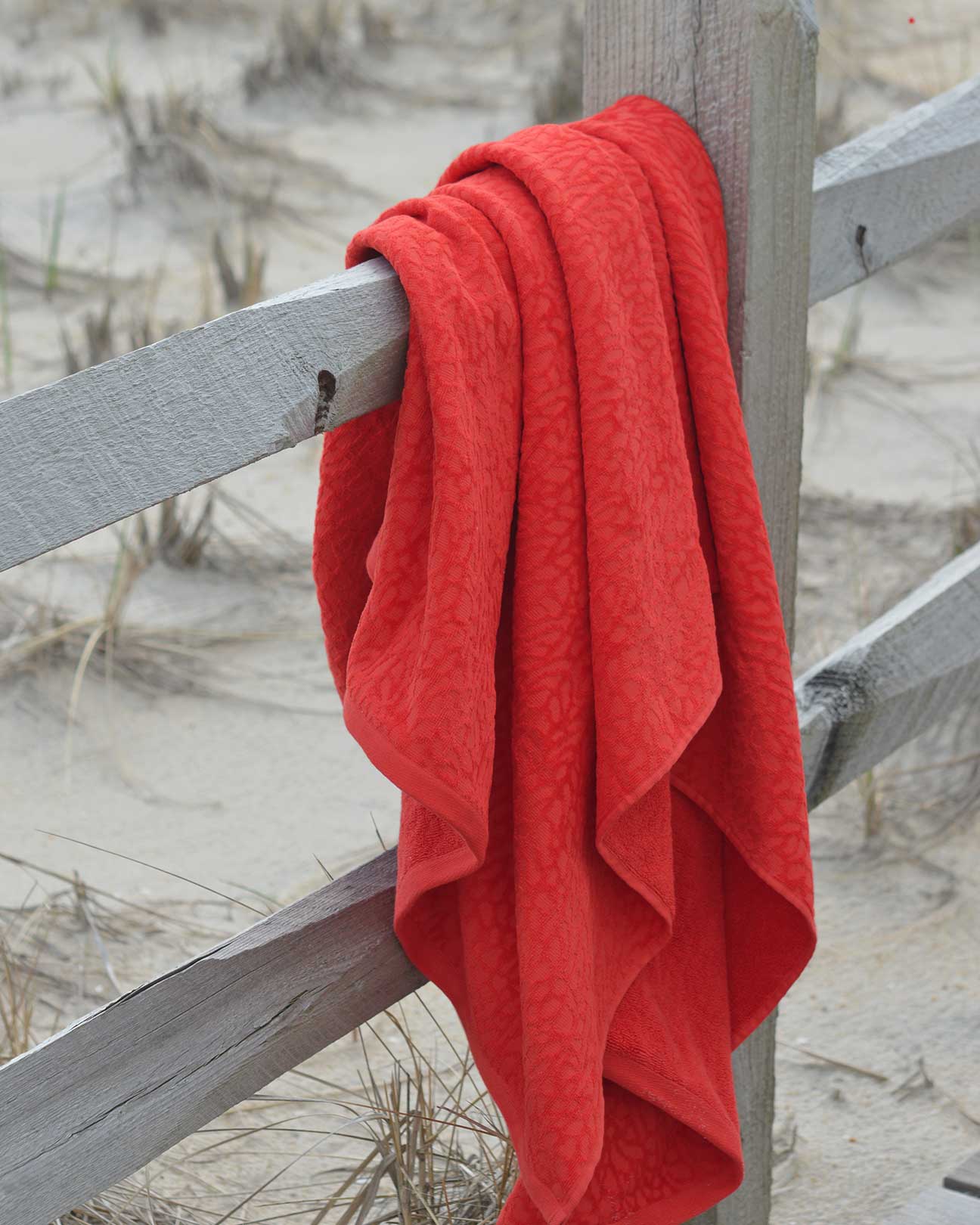 affina red organic beach towel