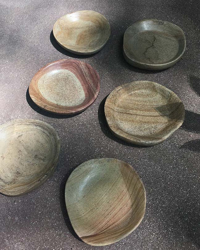 Hand-Carved Sandstone Soap Dish