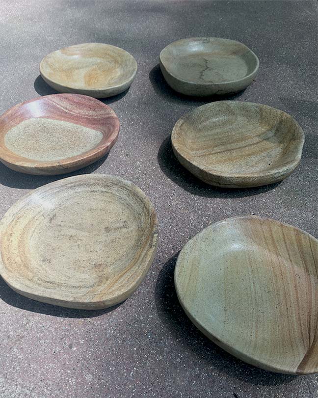 Hand-Carved Sandstone Soap Dish