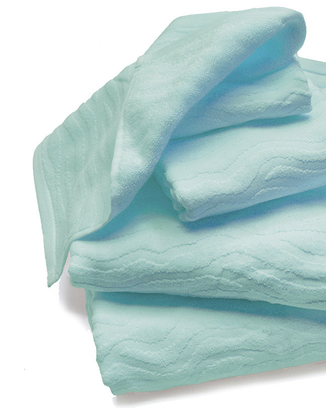 Affina Sand Ripple Aqua Organic Cotton Towels